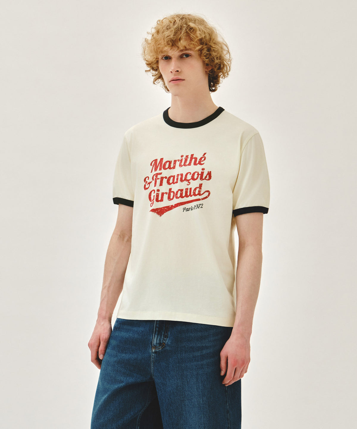 MARITHE [S size Pre-order shipping 7/2] VINTAGE LOGO RINGER TEE ivory