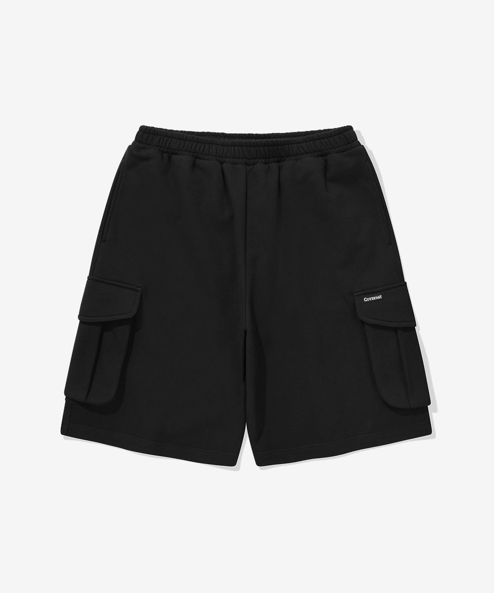 Covernat [Subin Worn] Regular Cargo Sweat Shorts Black