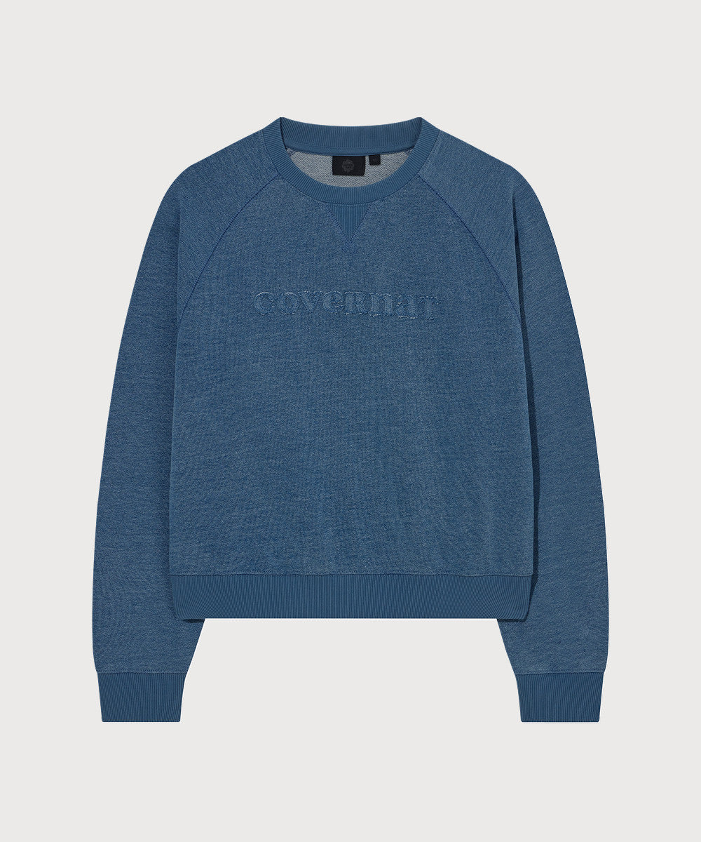 Covernat [SET] Women's Denim Cooper Logo Sweatshirt Denim