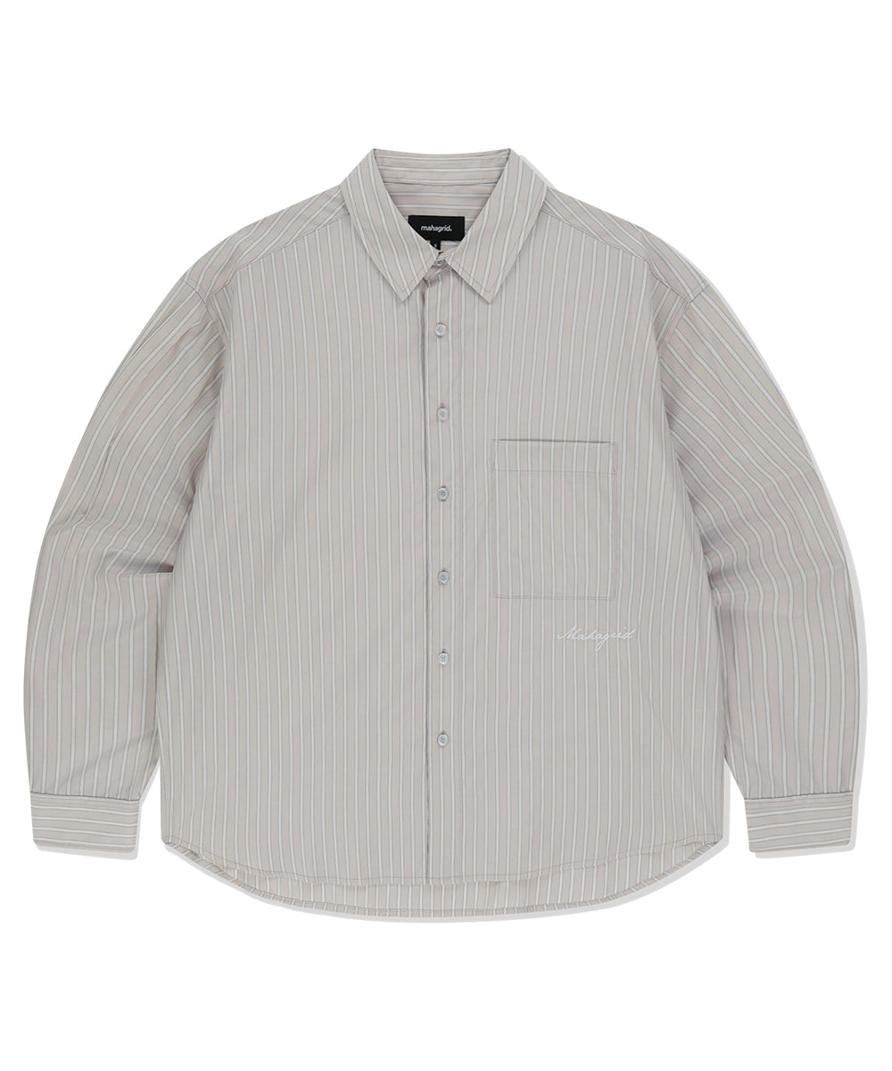 MAHAGRID COMFORT STRIPE SHIRT [BEIGE]