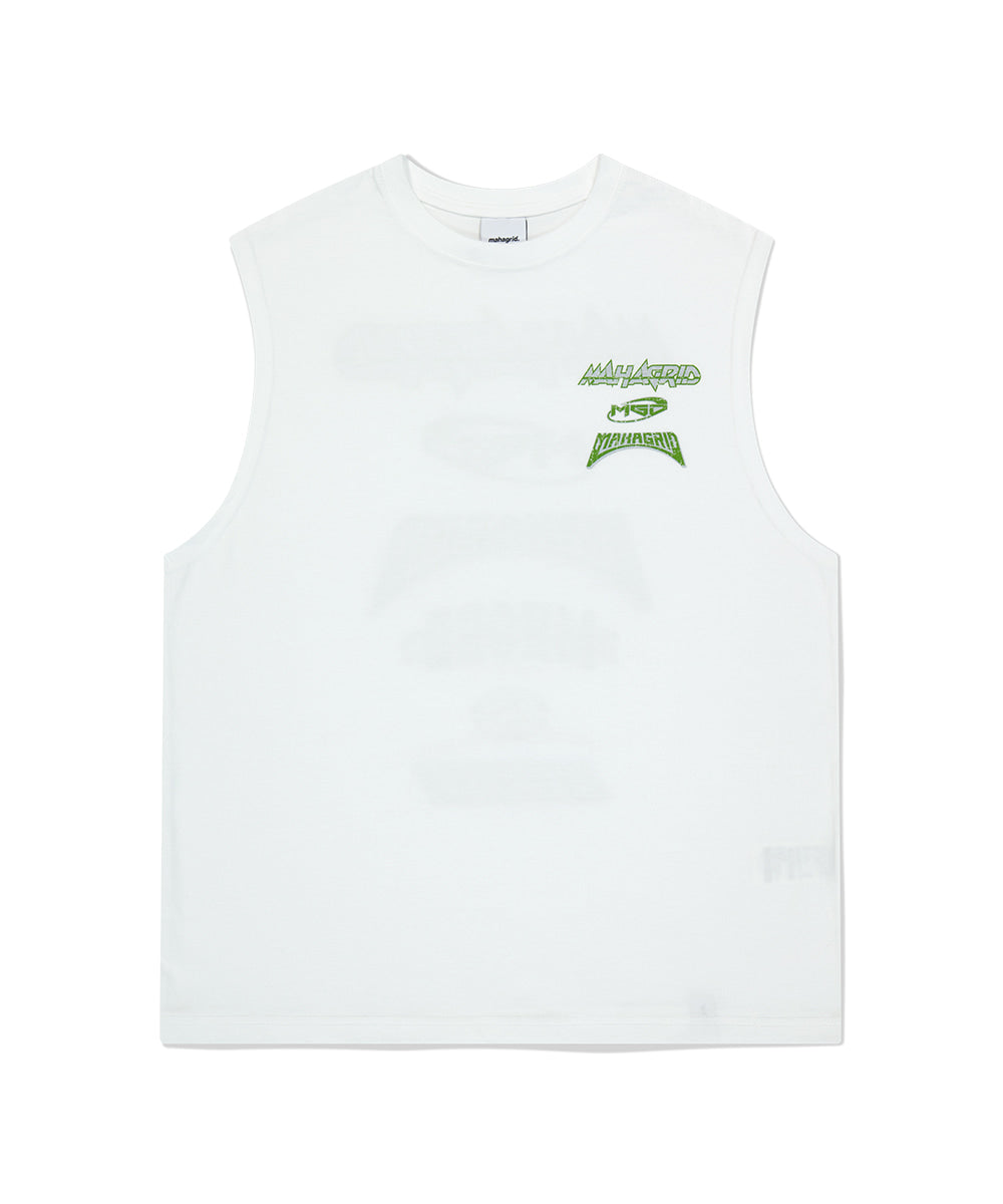 MAHAGRID MULTI LOGO SLEEVLESS [WHITE]
