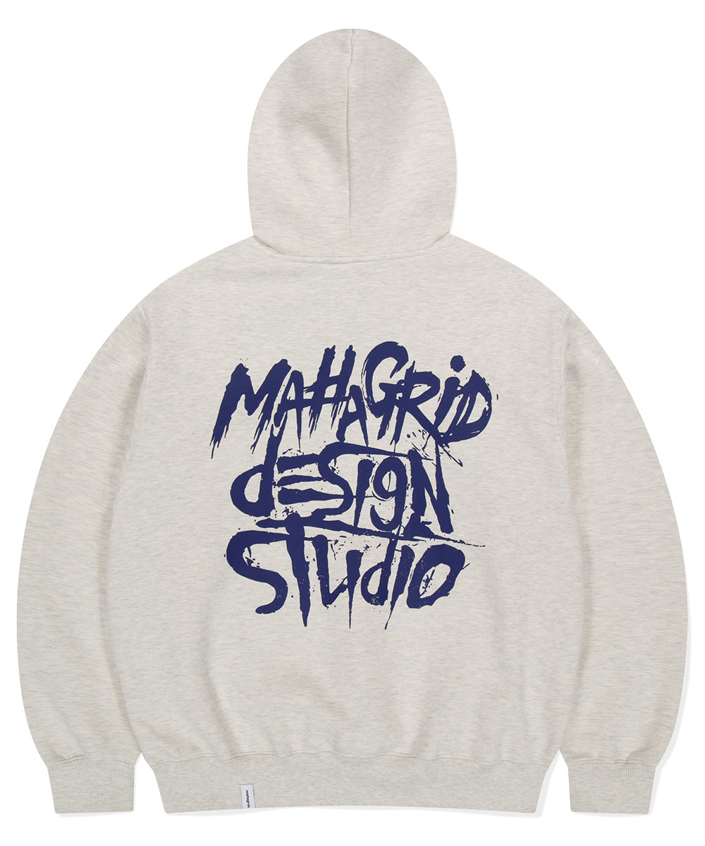 MAHAGRID SLASH LOGO HOODIE [OATMEAL]