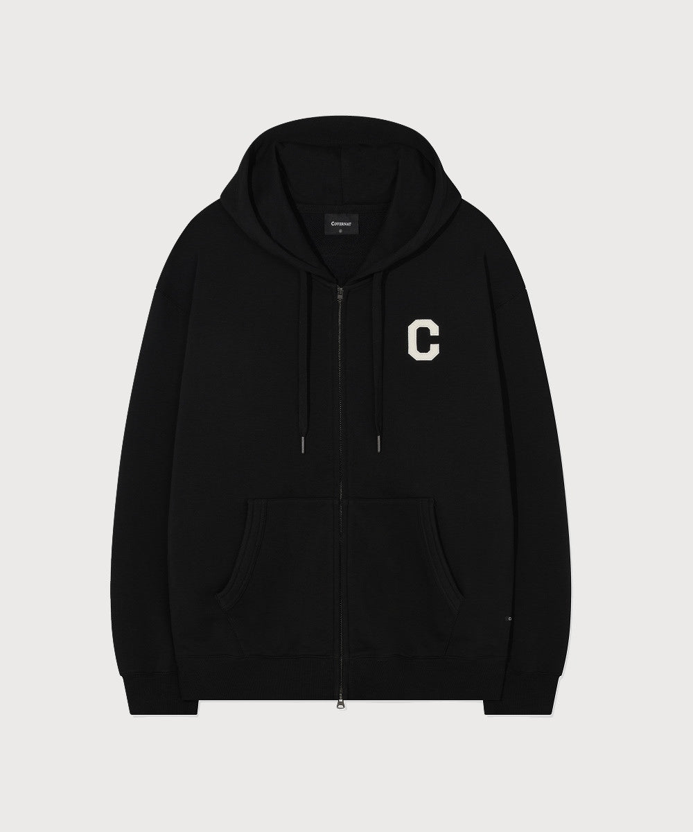 Covernat [SET] C Logo Hoodie Zip-up Black