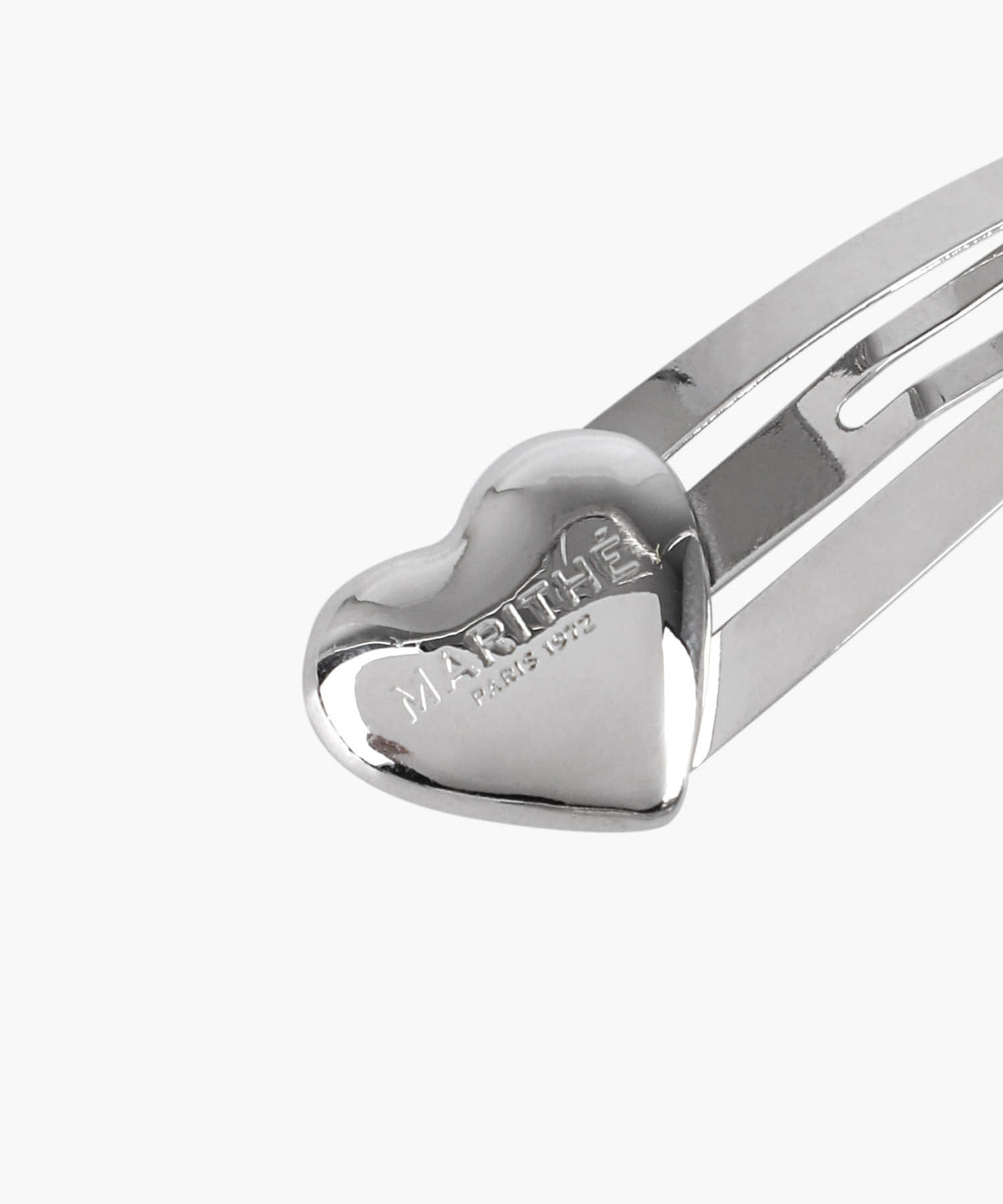 MARITHE REGULAR LOGO HEART HAIR PIN 2PACK silver