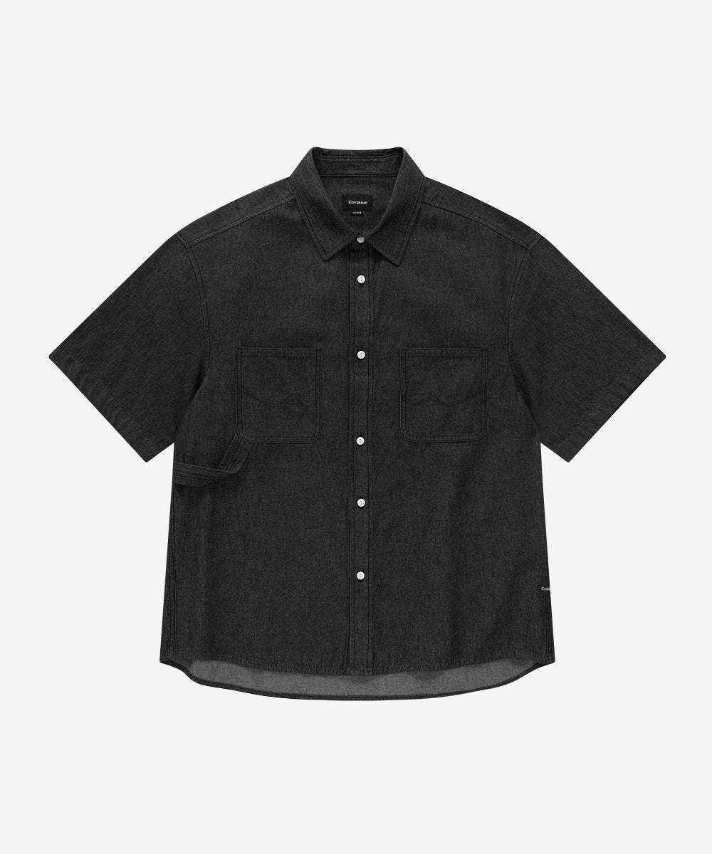 Covernat Work Denim Half Shirt Black