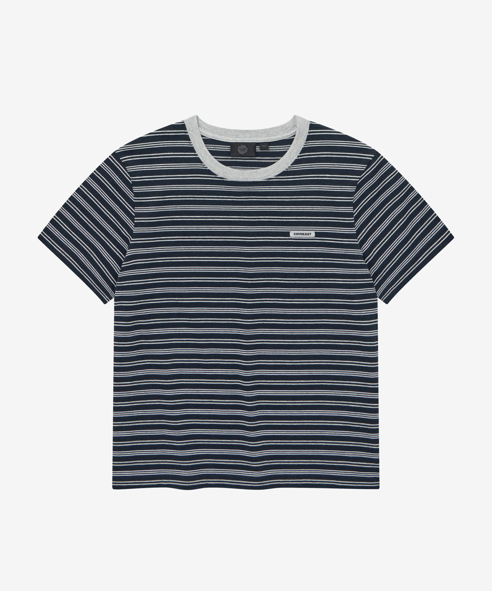 Covernat [Worn by Yunji Choi] Women's Stripe T-shirt Navy