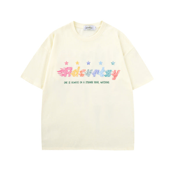 Gababa Shining Rainbow Star Short Sleeve T-shirt G74812