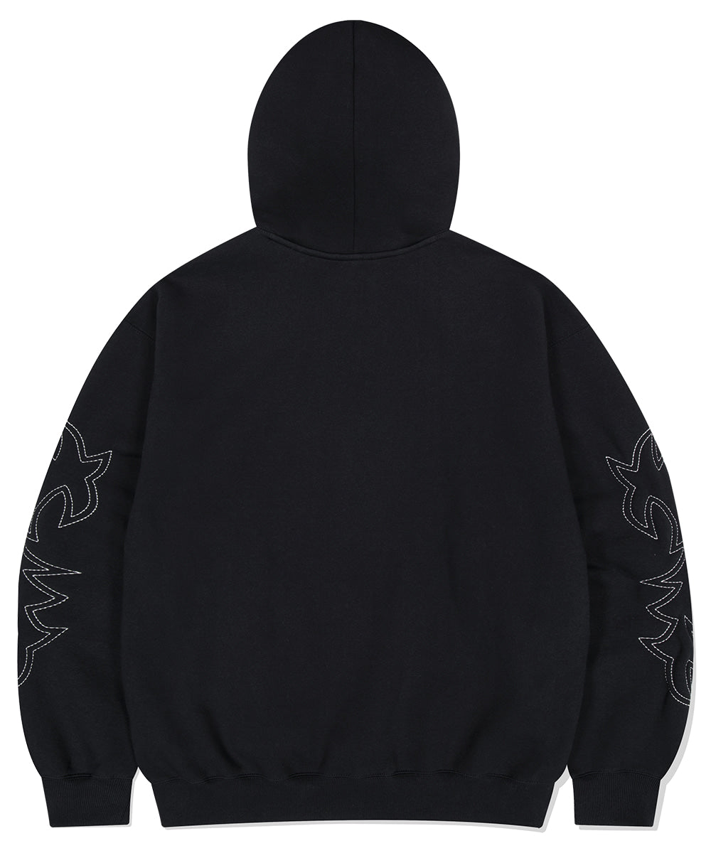 MAHAGRID WESTERN STITCH HOODIE [BLACK]