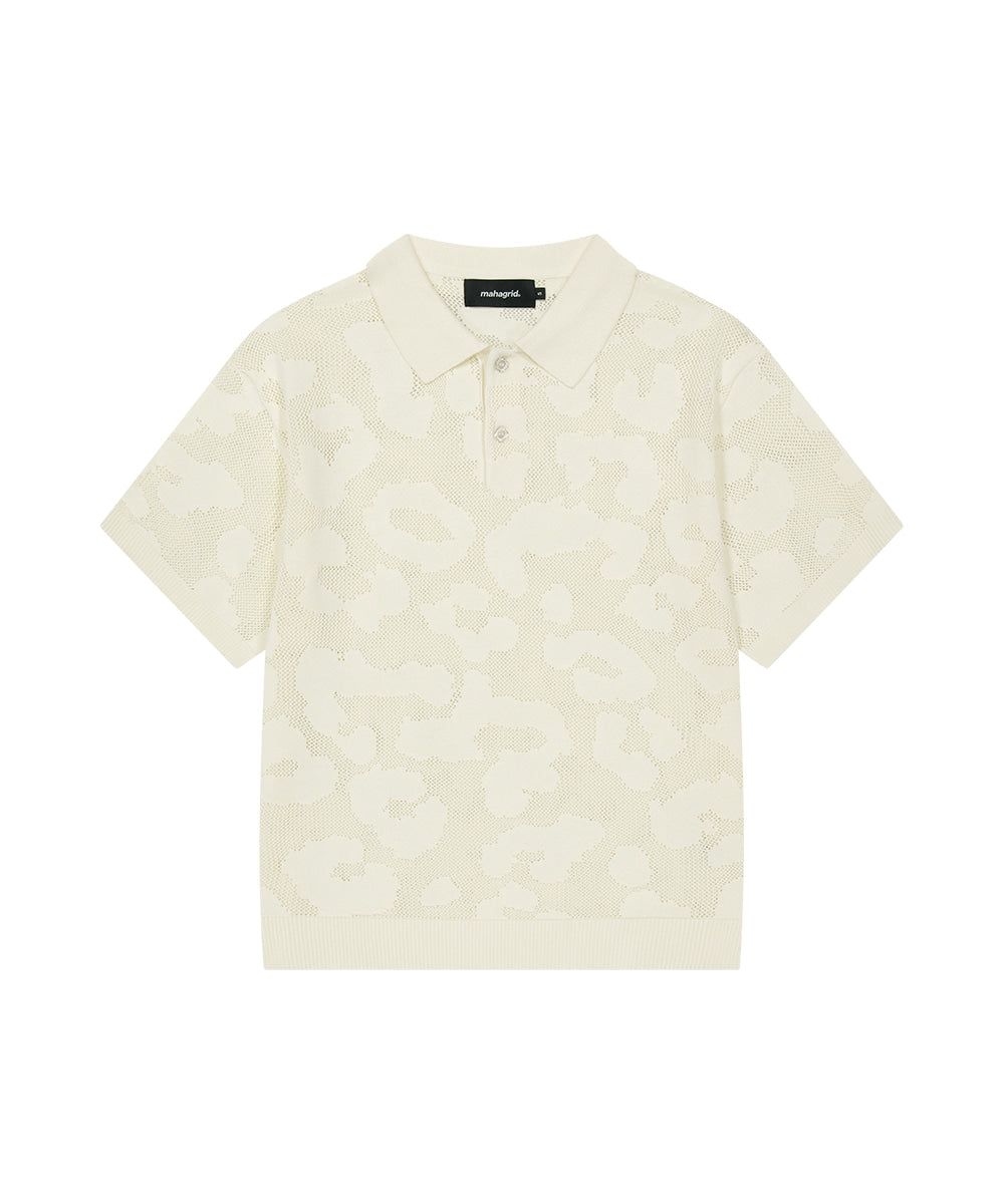 MAHAGRID LEOPARD CROCHET COLLAR KNIT[IVORY]