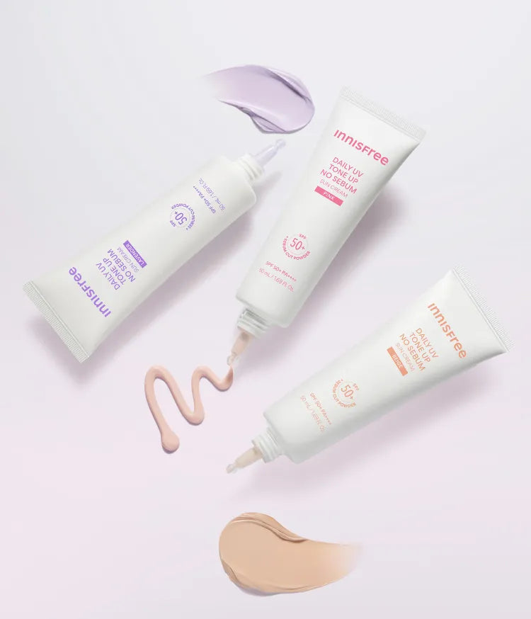 Innisfree Daily UV Tone Up No Sebum Sunscreen (Pink/Lavender/Beige)(50ML)