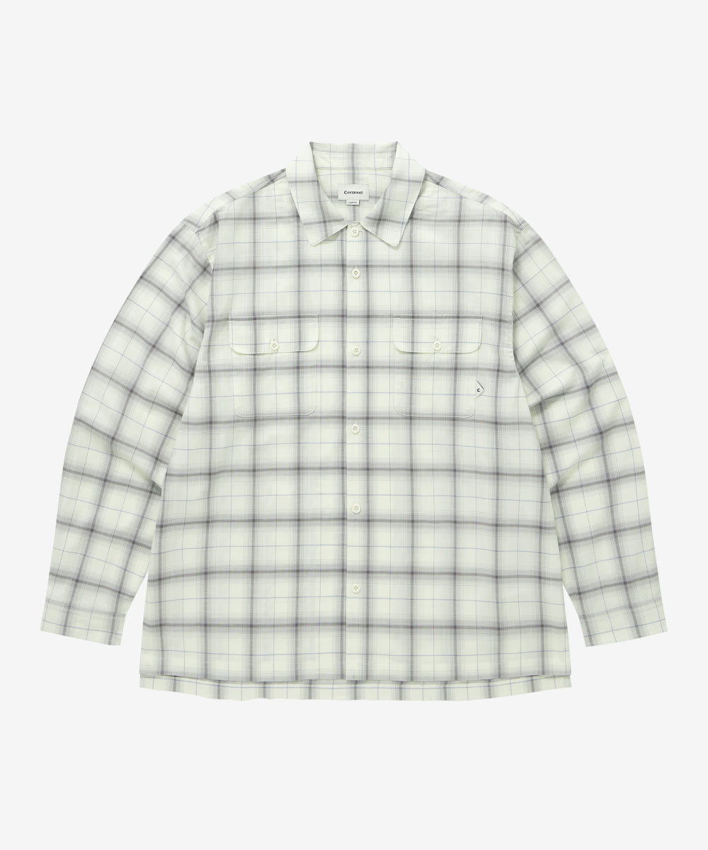 Covernat Ombre Check Shirt Ivory