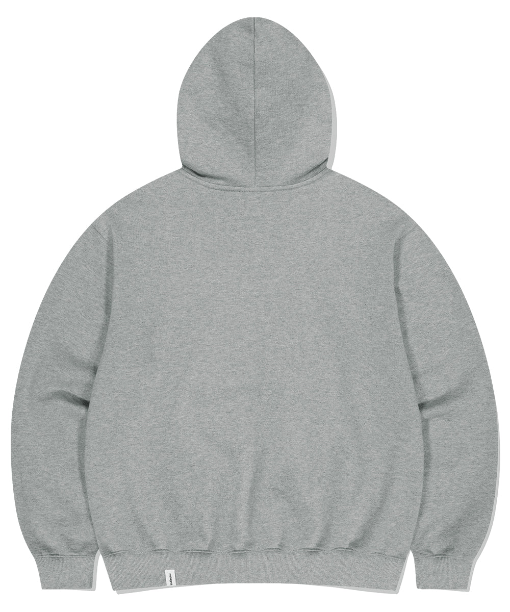 MAHAGRID ECLIPSE RAW CUT ZIP UP HOODIE [GREY]