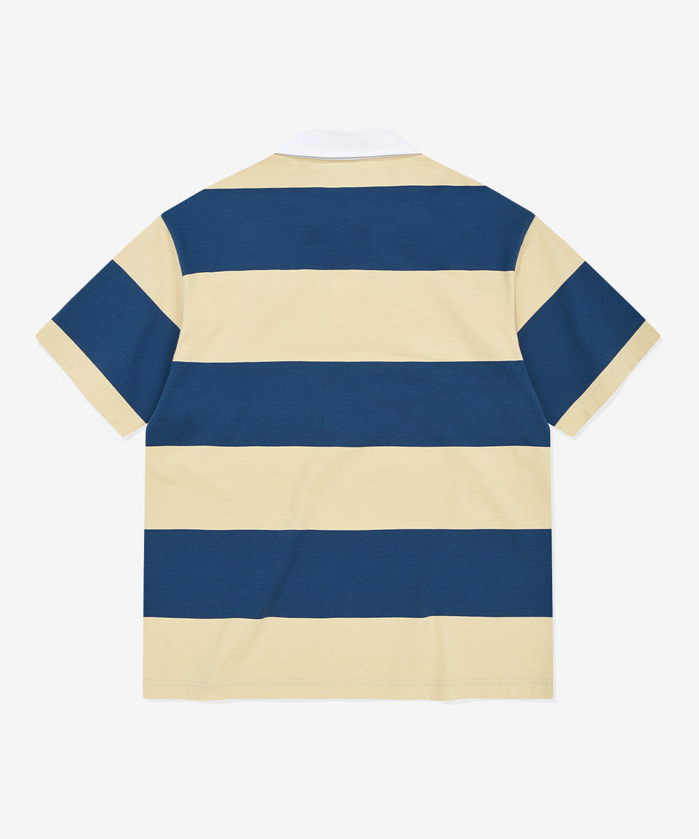 Covernat [Shipping sequentially starting 7/8] Stripe Rugby Polo Shirt Yellow