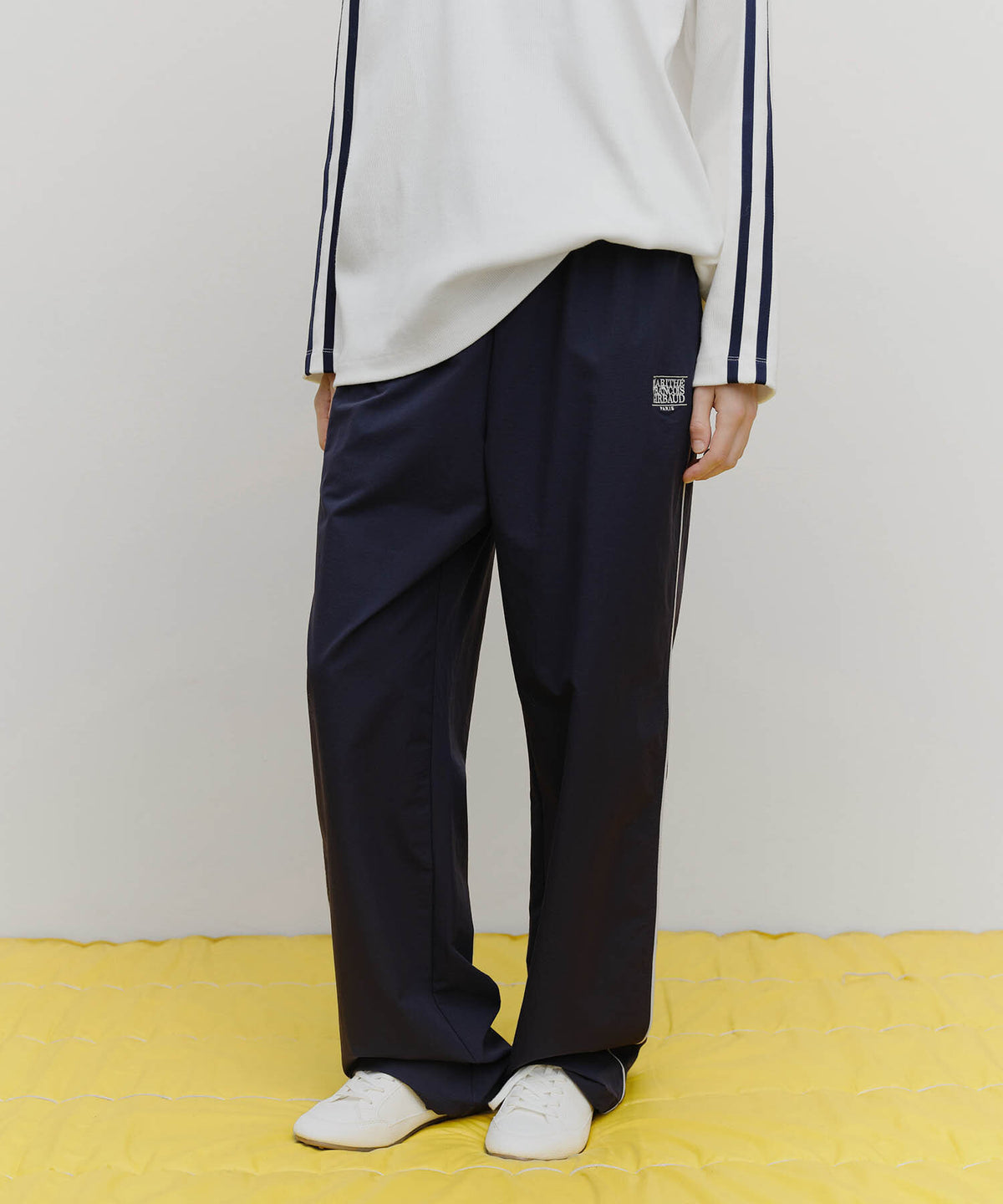 MARITHE SPORT NYLON TRACK PANTS navy