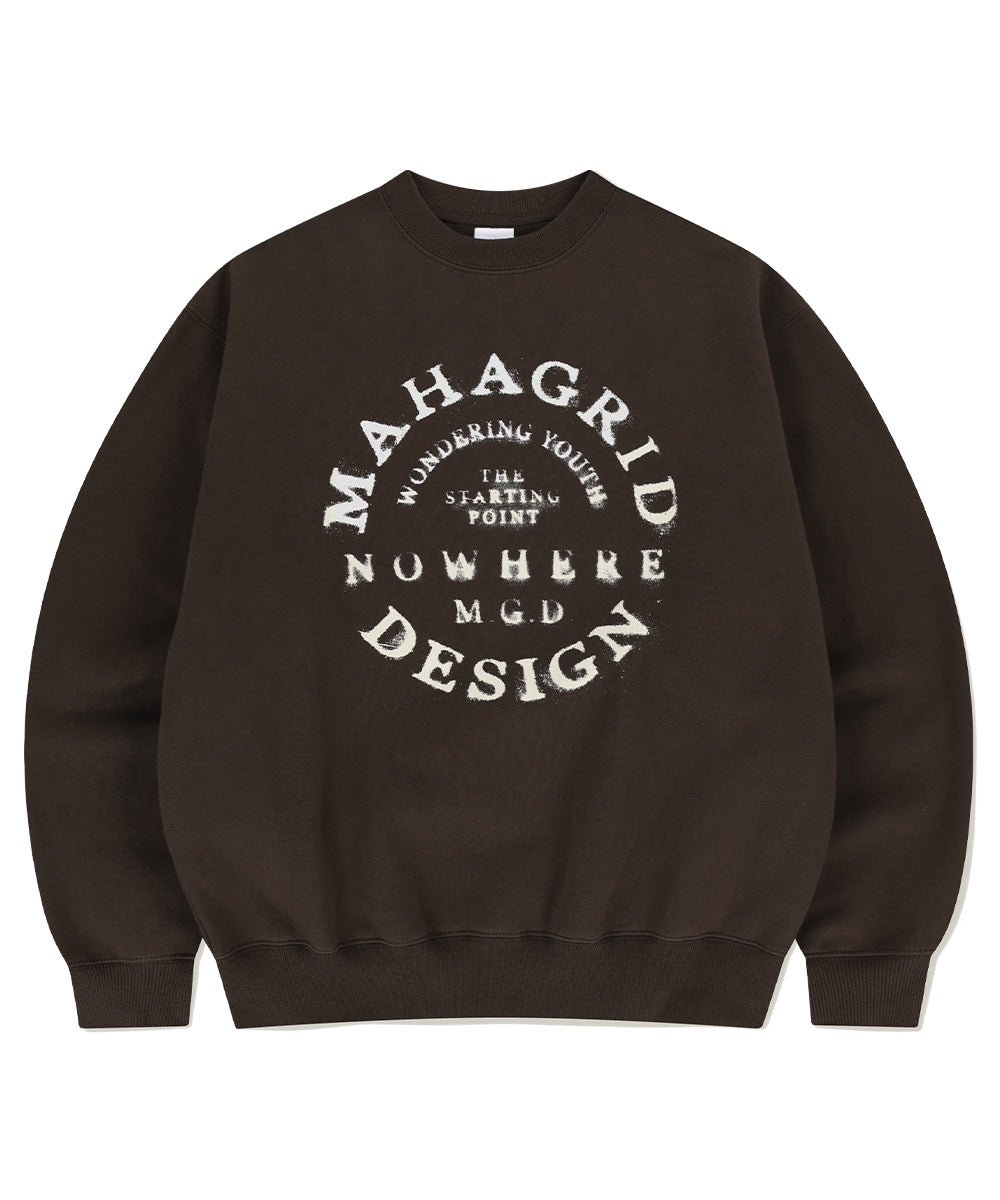 MAHAGRID CIRCLE GRUNGE SWEATSHIRT [BROWN]