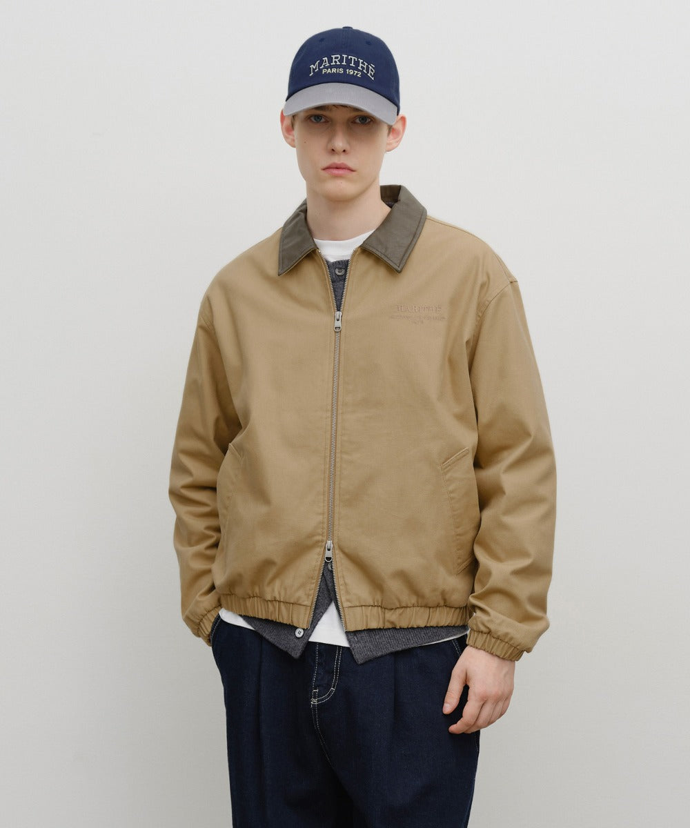 MARITHE IC EMBROIDERY COTTON BOMBER JACKET beige