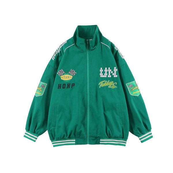 Gababa [Best Seller] Unisex Oversized Windbreaker Zip-up Jacket G77332 (Big Size S~XL)