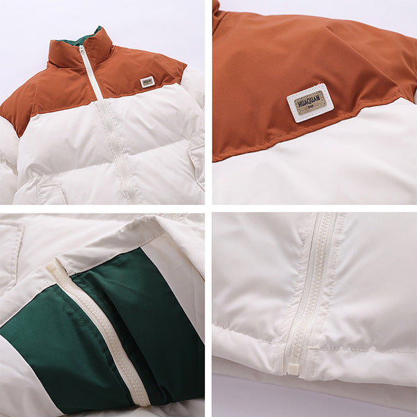Gababa Unisex Unique Short Padded Jacket with Contrast Color Points G78048 (Plus Size M~XL)