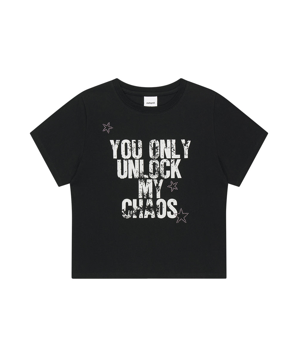 MAHAGRID UNLOCK CROP TEE[BLACK]