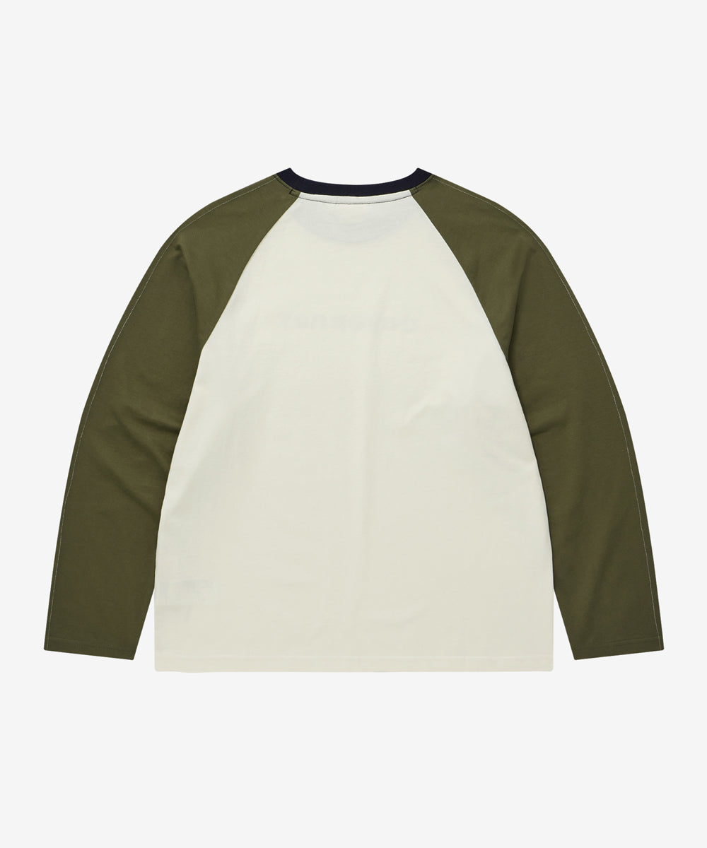 Covernat Women's Cooper Logo Raglan Long Sleeve Cream