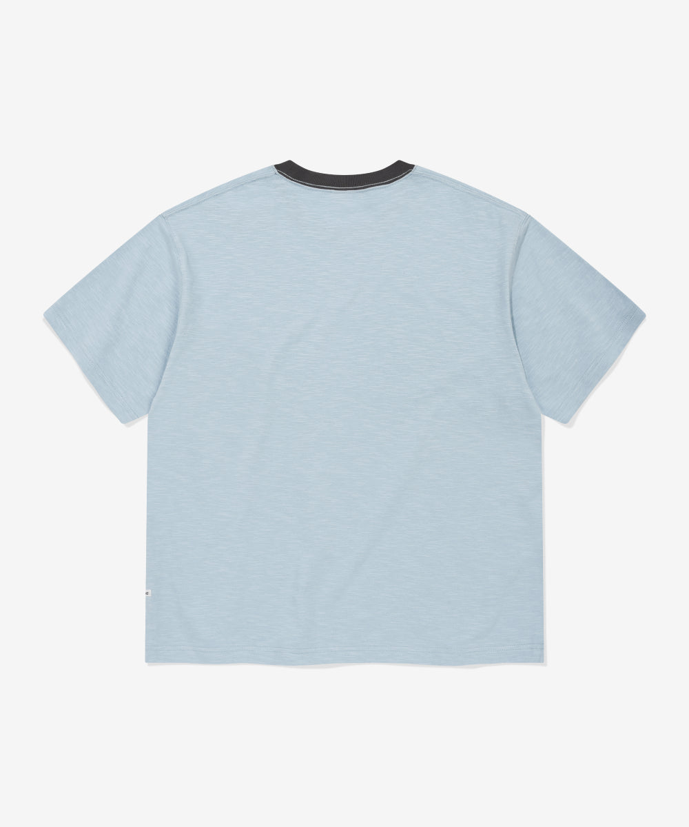 Covernat Slub Vintage Car Graphic T-shirt Sky Blue