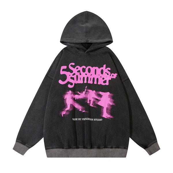 Gababa Unisex Oversized Hoodie with Graphic Print G77728 (Big Size M~2XL)