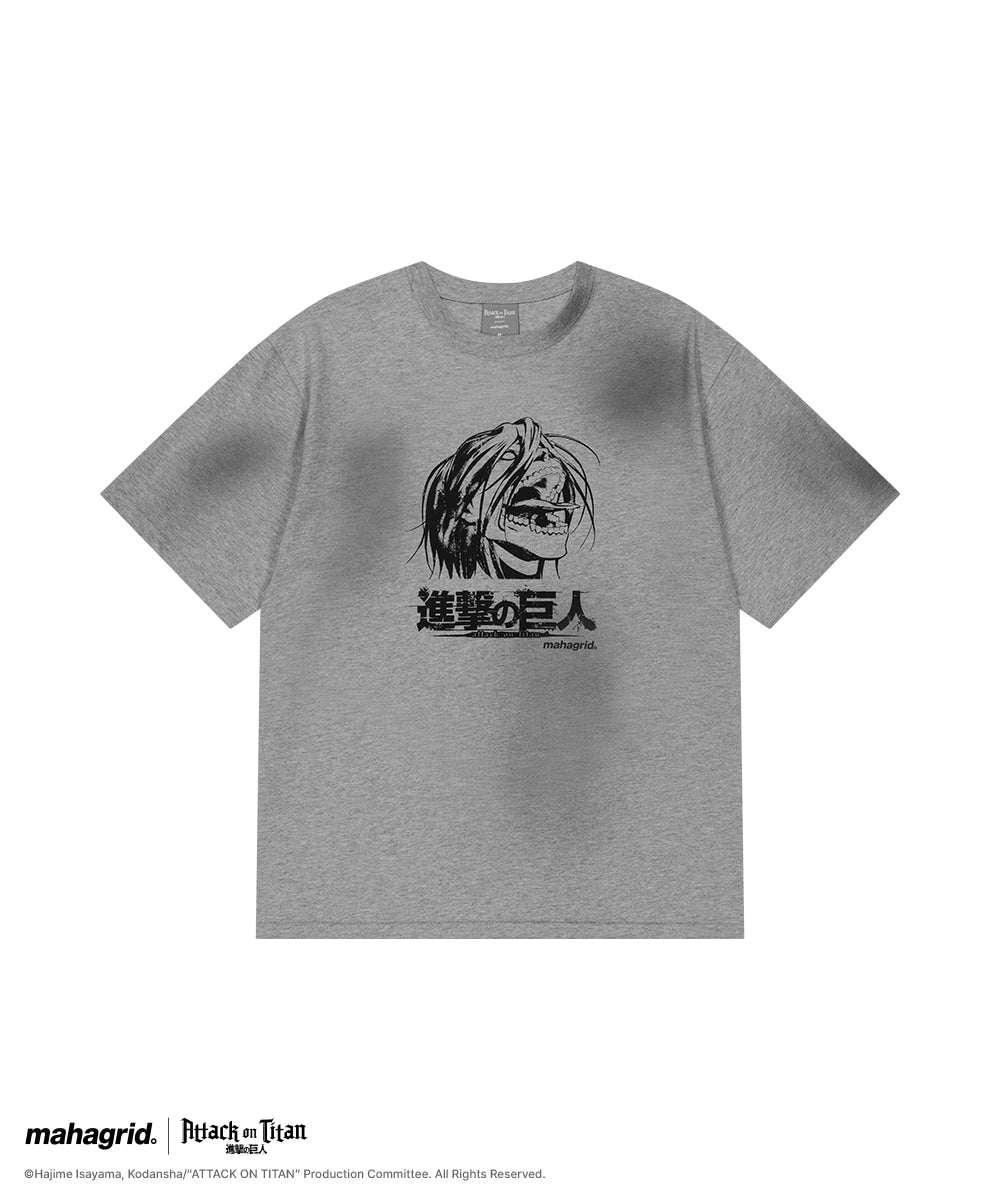 MAHAGRID [Attack on Titan] DIRTY WASHED EREN BERSERK TEE[GREY]