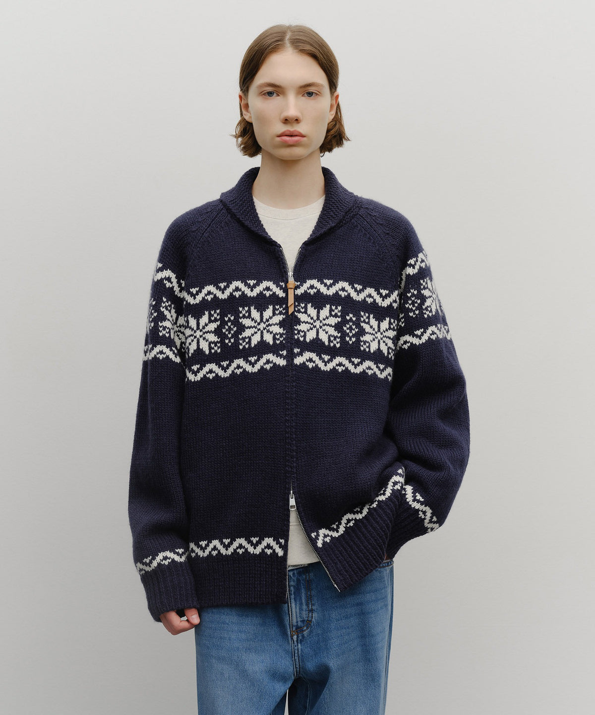 MARITHE NORDIC COWICHAN CARDIGAN navy