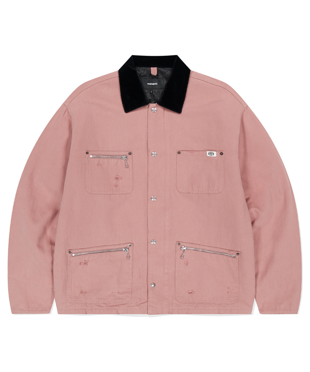 MAHAGRID WASHED WORK JACKET [PINK]