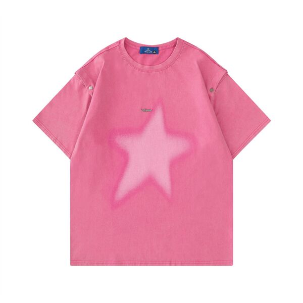 Gababa [Best Seller] Unisex Big Star Printing Sleeveless Oversized Fit T-Shirt G76796 (Plus Size S~XL)