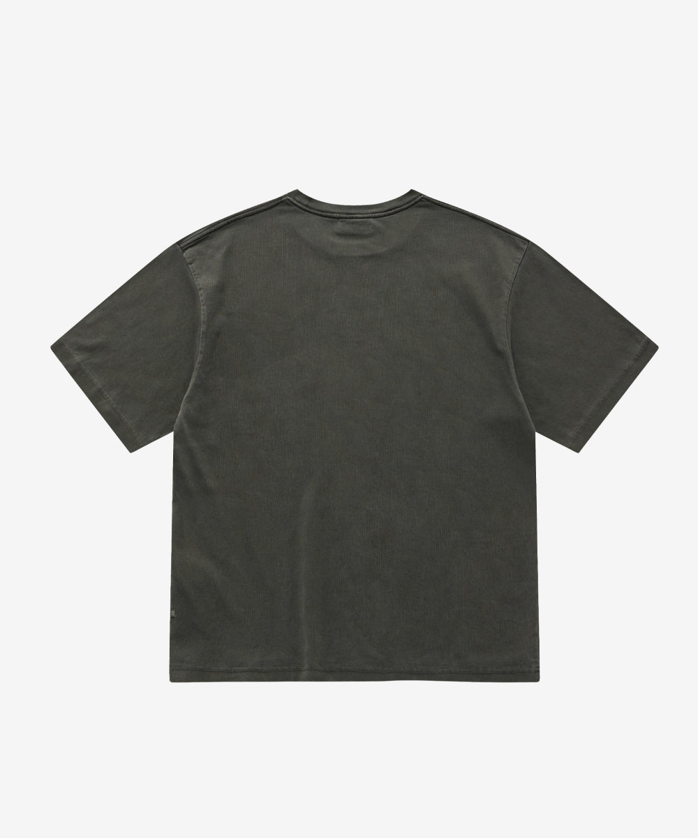 Covernat Crack Arch Logo Dyeed T-shirt Charcoal