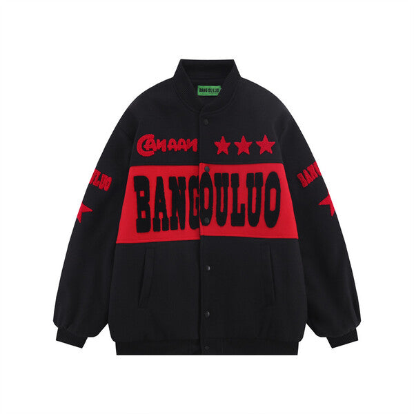 Gababa Unisex Hip & Basic Baseball Jacket G77864 (Plus Size M~XL)