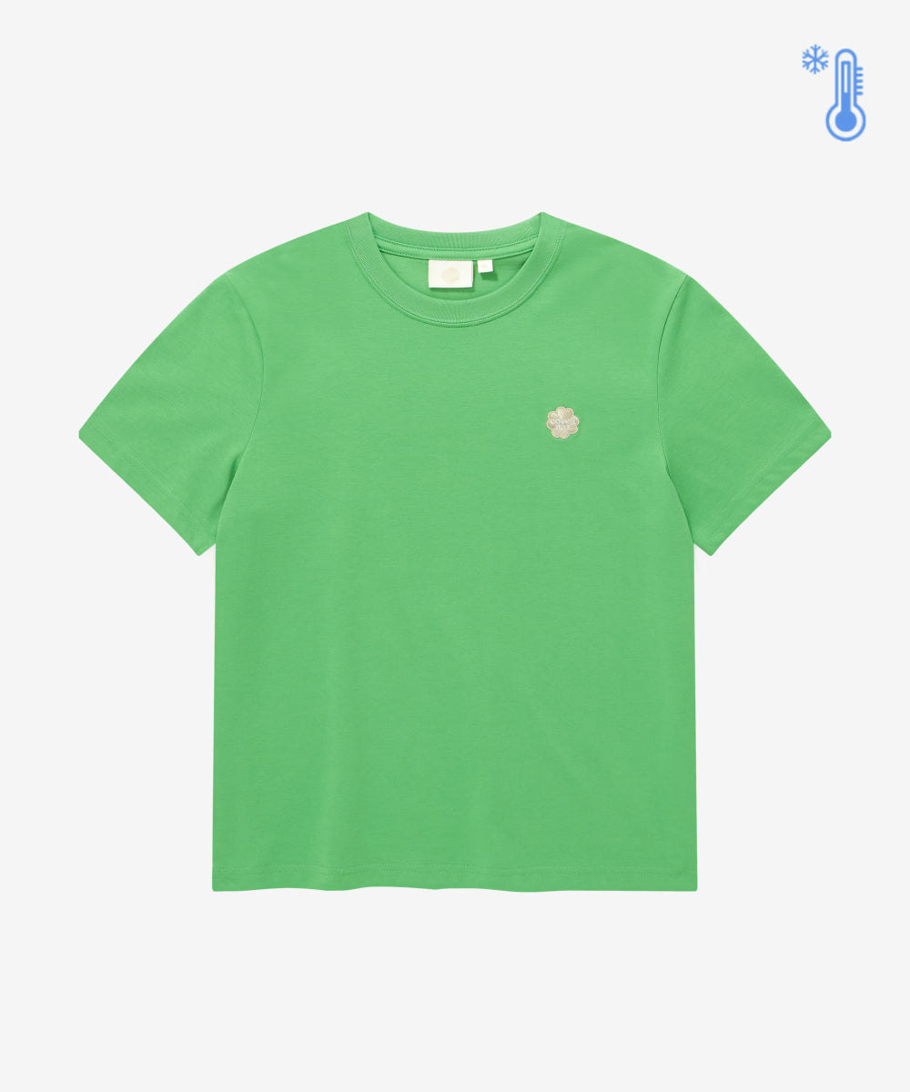 Covernat Women's Cool Cotton Small Clover Heart T-shirt Green