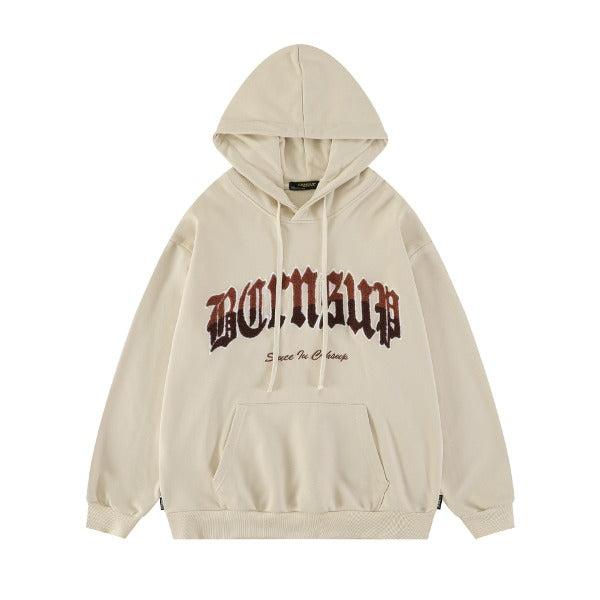 Gababa Unisex Color Lettering Oversized Hoodie G77435 (Plus Size S~XL)