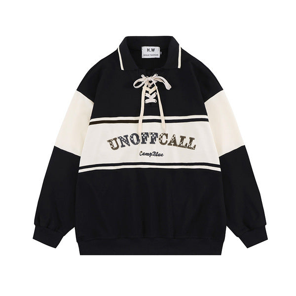 Gababa [Same Day/High Demand] Unisex Knot-up Collar Long Sleeve T-shirt G77382
