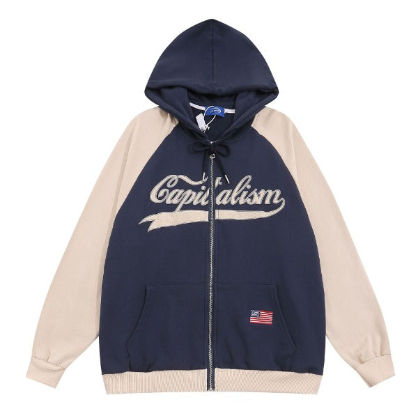 Gababa [Best seller] Unisex Daily Hoodie Zip with Unique Color-block G77585
