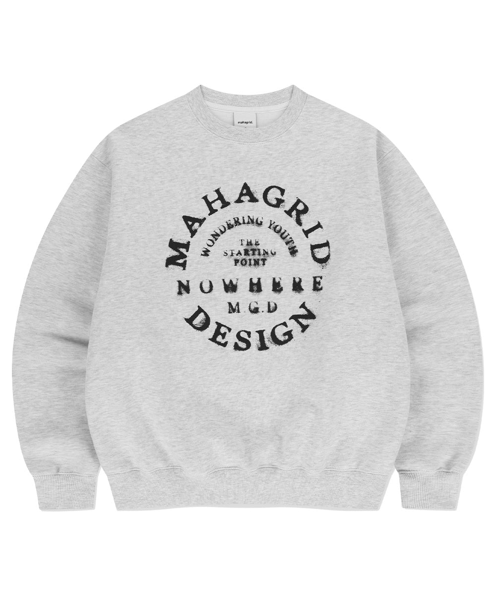 MAHAGRID CIRCLE GRUNGE SWEATSHIRT [LIGHT GREY]