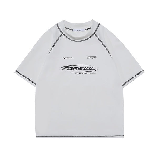 Gababa Line Design Lettering Short Sleeve T-shirt G76859