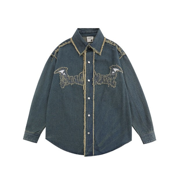 Gababa Back Point Street ST Oversfit Long-Sleeve Denim Jacket G74907