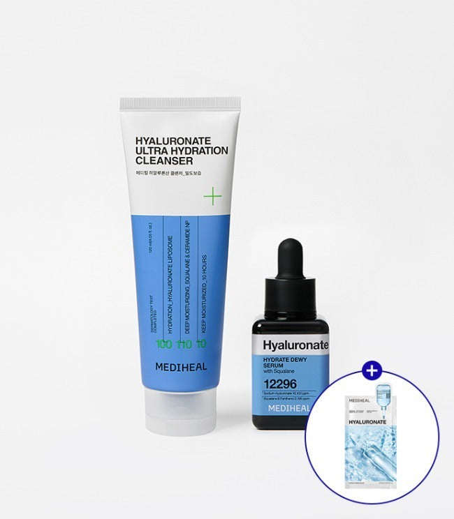 Mediheal [SET] Hyaluronic Acid Moisture 2-piece (Serum, Cleanser) + 1 Free Mask Pack