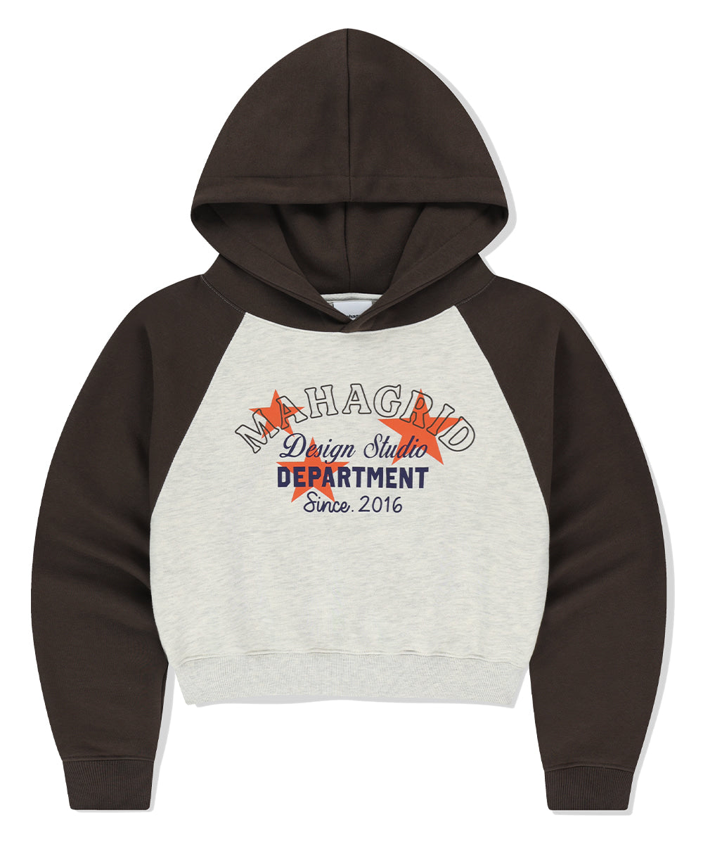 MAHAGRID DEPARTMENT STAR CROP HOODIE [BROWN]