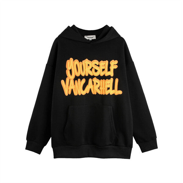 Gababa Unisex Overfit Lettering Point Hoodie G77855 (Plus Size M~2XL)