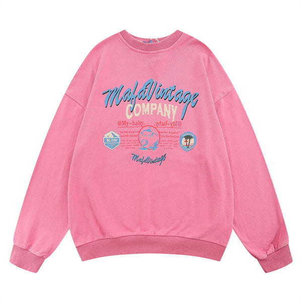 Gababa Unisex Oversized Sweatshirt with Lettering and Globe G77801 (Big Size M~XL)