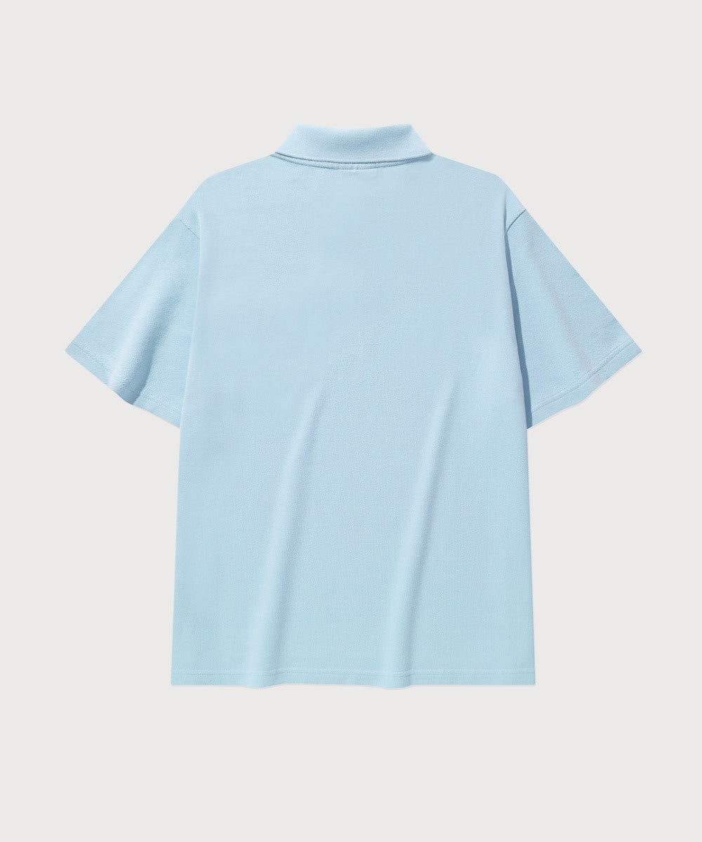 Covernat Dying Polo T-Shirt Blue