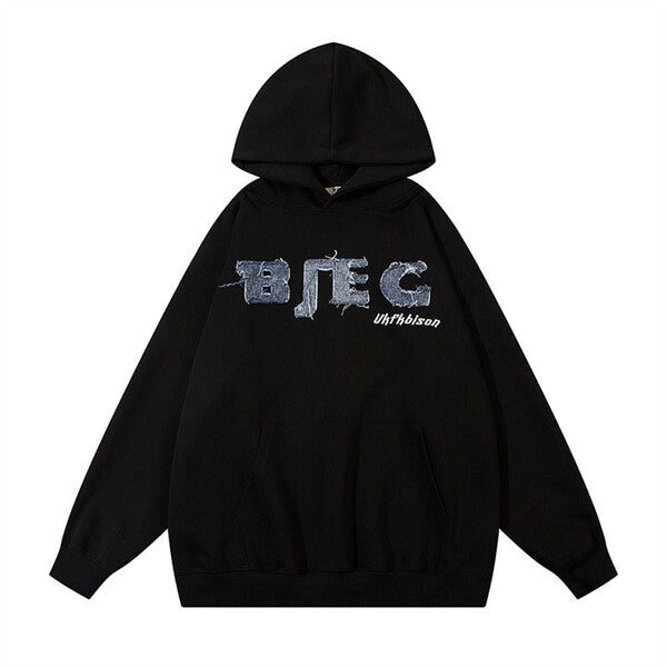 Gababa Unisex BJEC Lettered Oversized Hoodie G77727 (Plus Size M~2XL)