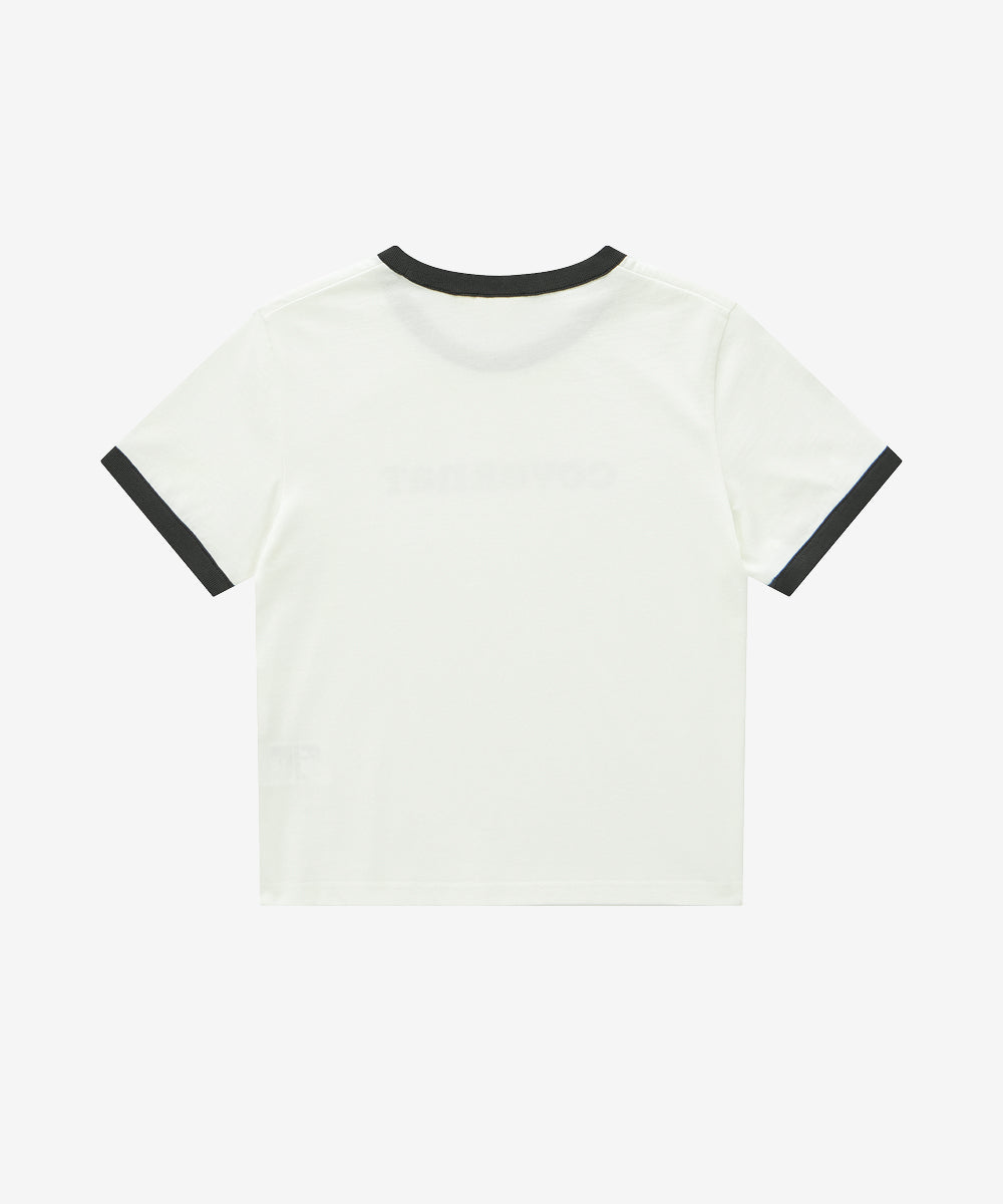 Covernat [Worn by Choi Yunji] Women's Cooper Logo Ringer T-shirt Off White