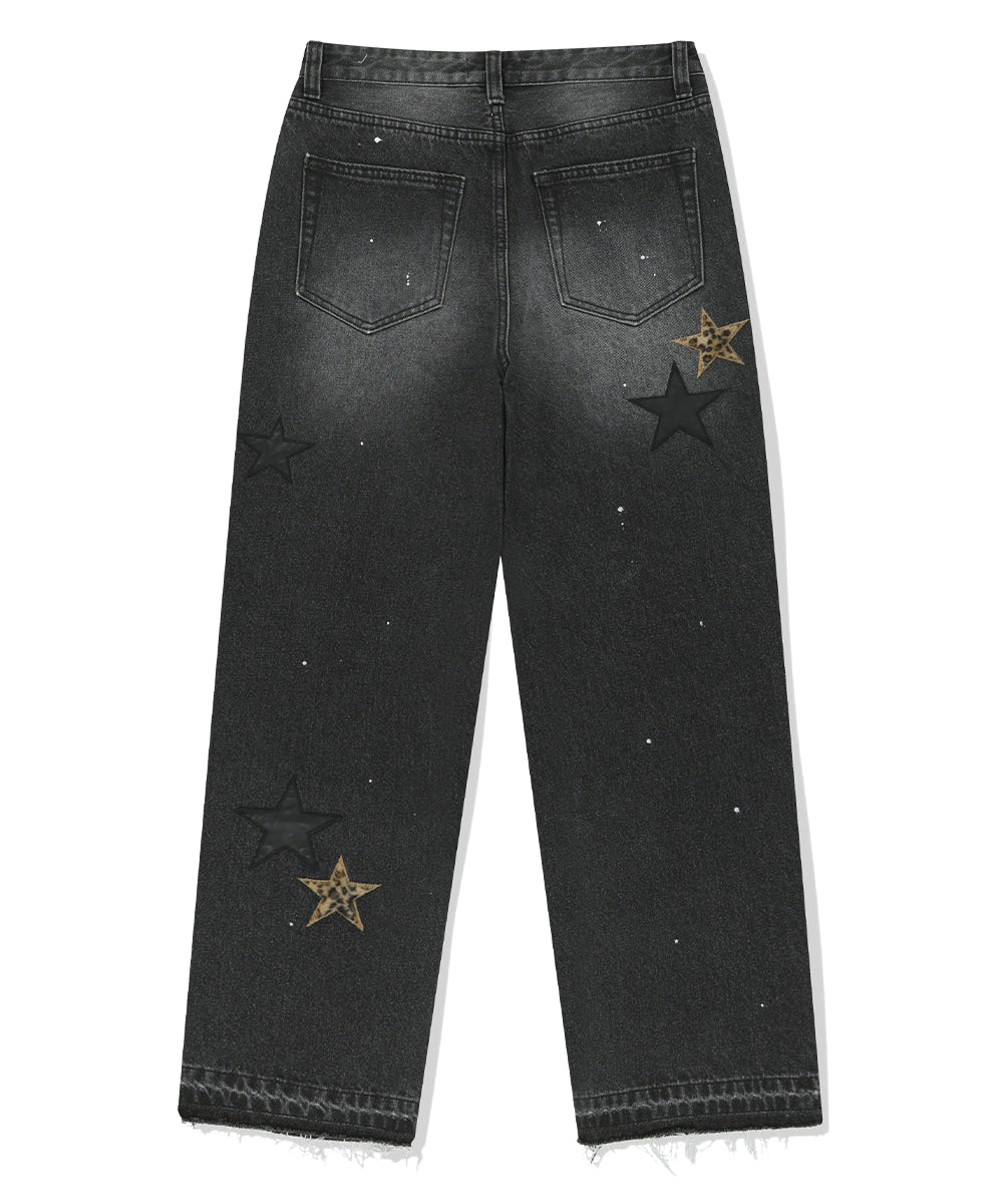 MAHAGRID STAR FLARED DENIM PANT[BLACK]
