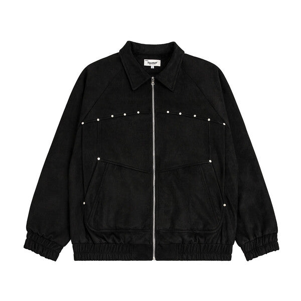 Gababa Unisex daily collar jacket with stud and zipper points for light wear G77876