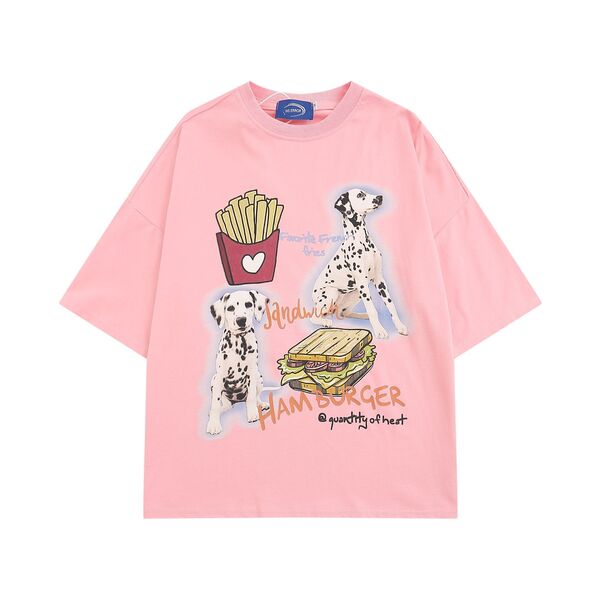 Gababa Unisex Dalmatian Snack Time Oversized Short-Sleeve T-shirt G77064 (Plus Size M~XL)