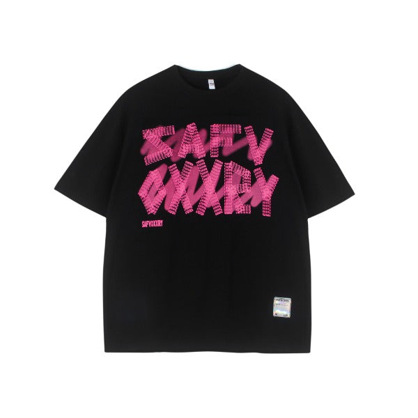 Gababa Unisex Big Lettering Point Oversized ShortSleeve T-Shirt G77227 (Plus Size S~XL)